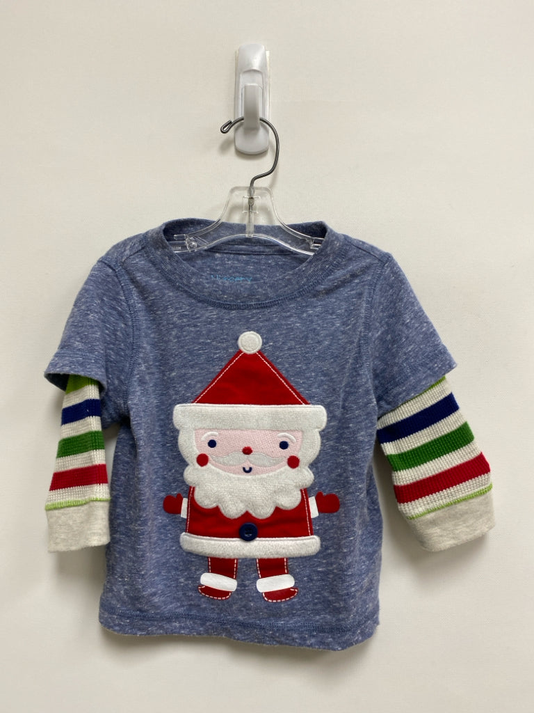 Nursery Rhyme SIZE 12M Blue/Multi Santa Long Sleeve Boy&