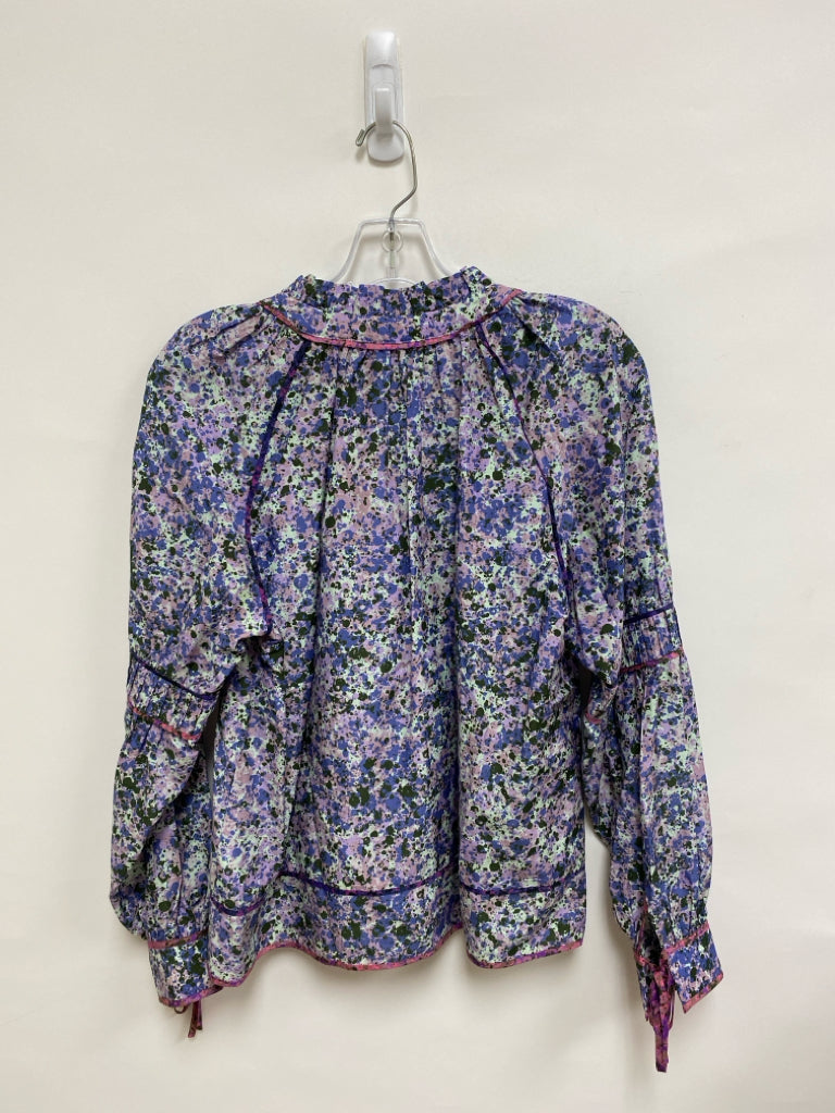 Marie Oliver Size XS Blue Pink/Multi Splashes Silk Blend Ladies Top