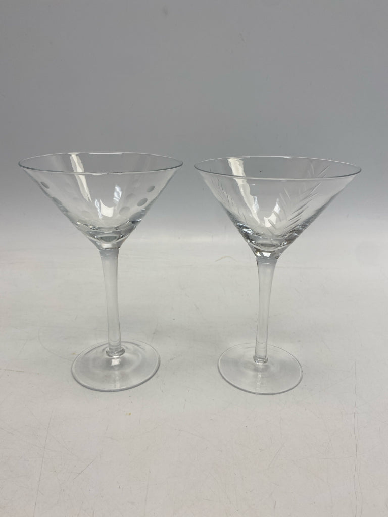 Clear White Etched Glassware