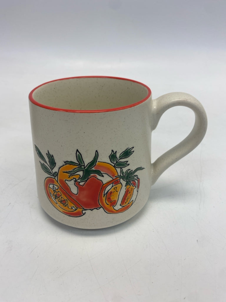 Cream Orange/Red Vegetables Coffee Mug
