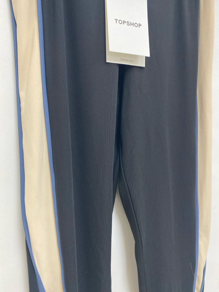 NWT TOPSHOP Size S Black Cream/Blue Striped Ladies Leggings