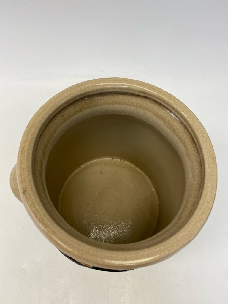 Cream/Brown Stars Ceramic Vase