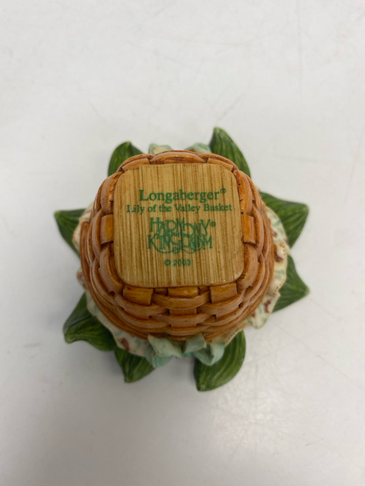 Longaberger Harmony Kingdom Lily of the Valley Basket Mini Trinket  Box