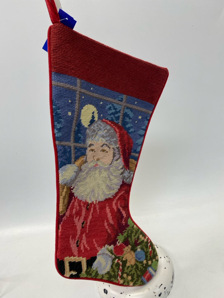 Burgundy Blue/Gray Santa Christmas