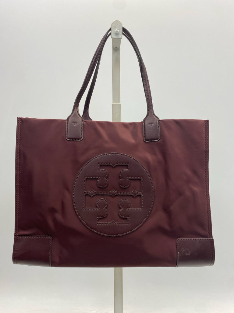 Tory Burch Burgundy Nylon Tote Bag