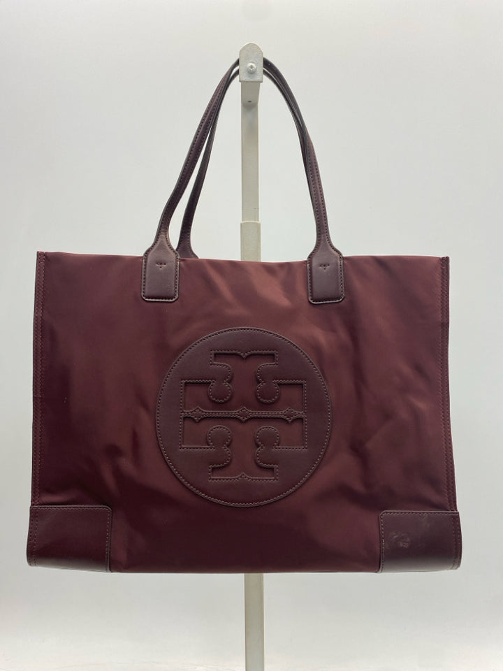 Tory Burch Burgundy Nylon Tote Bag