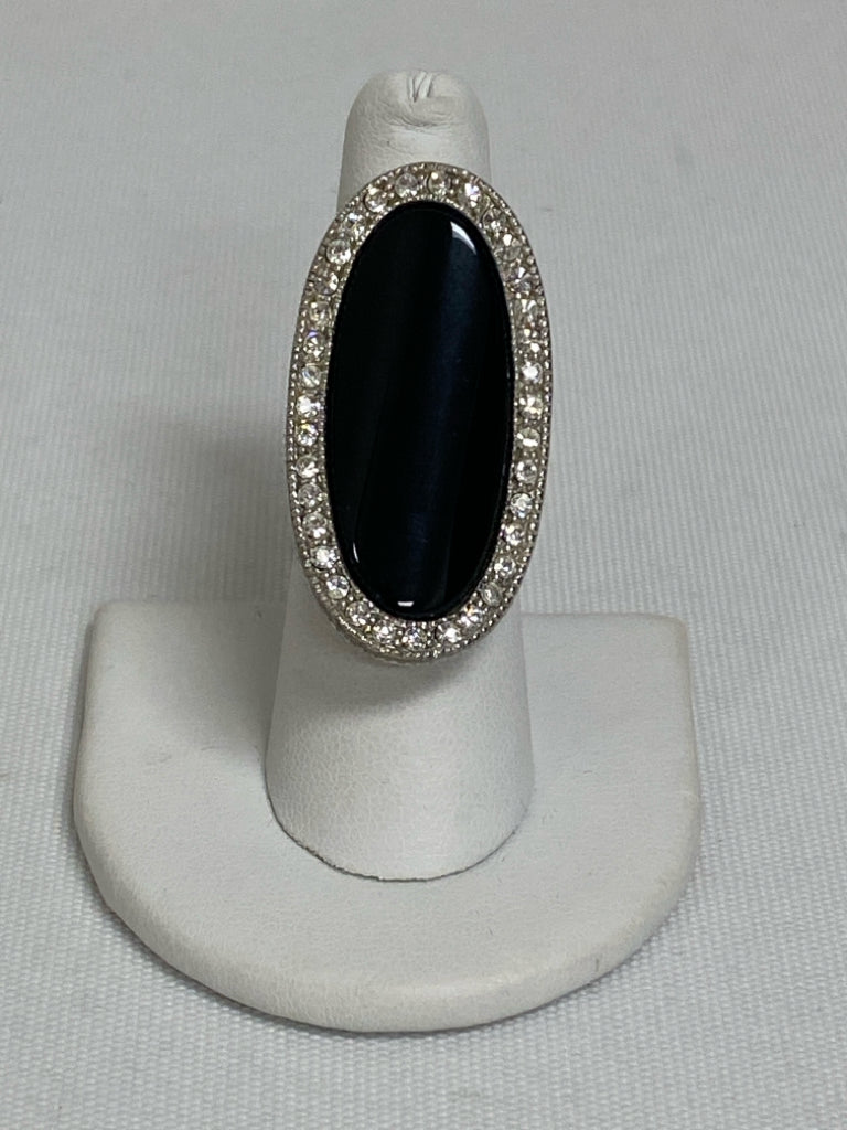 Black Silver Stones Ring