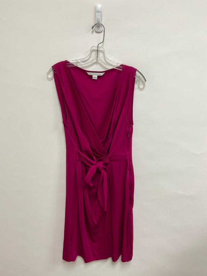 Diane Von Furstenberg Size 12 Magenta Sleeveless Silk Blend Ladies Dress