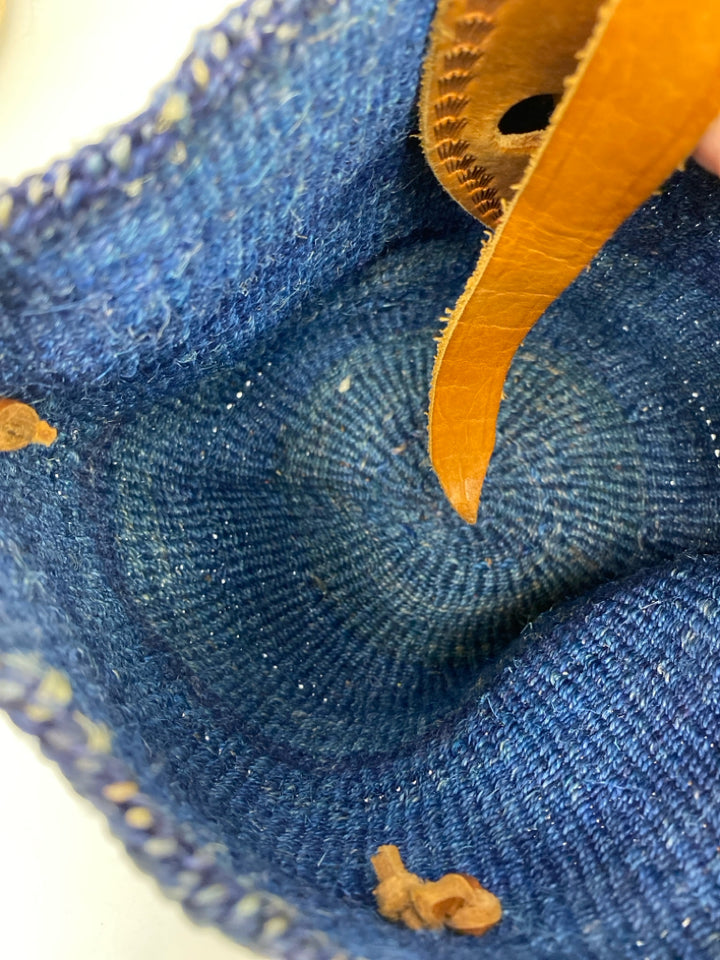 Blue Woven Crossbody