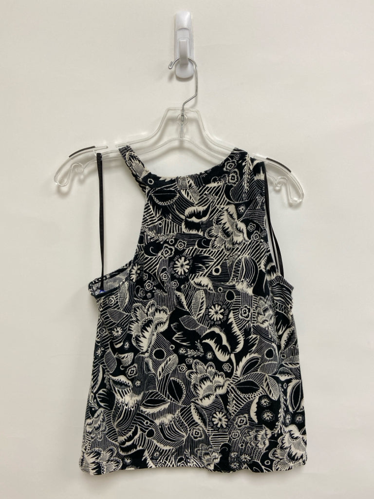 Anthropologie Size M Cream/Black Floral Sleeveless Ladies Top