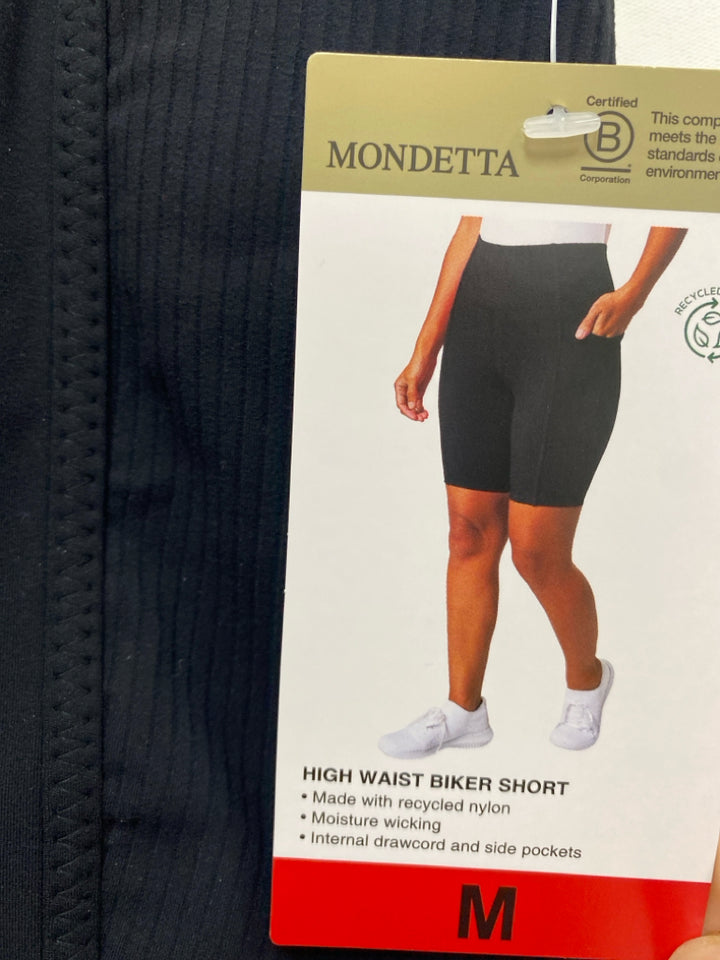 NWT Mondetta Size M Black Ribbed Athletic Shorts