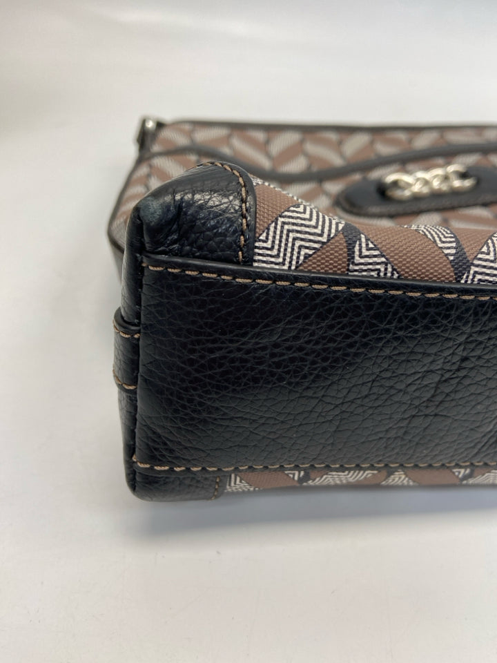 Brighton Brown/Cream Black Print Crossbody