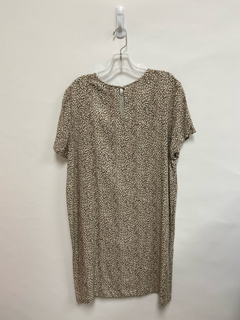 NWT jenni kayne Size XL Beige Brown Animal Print Ladies Dress