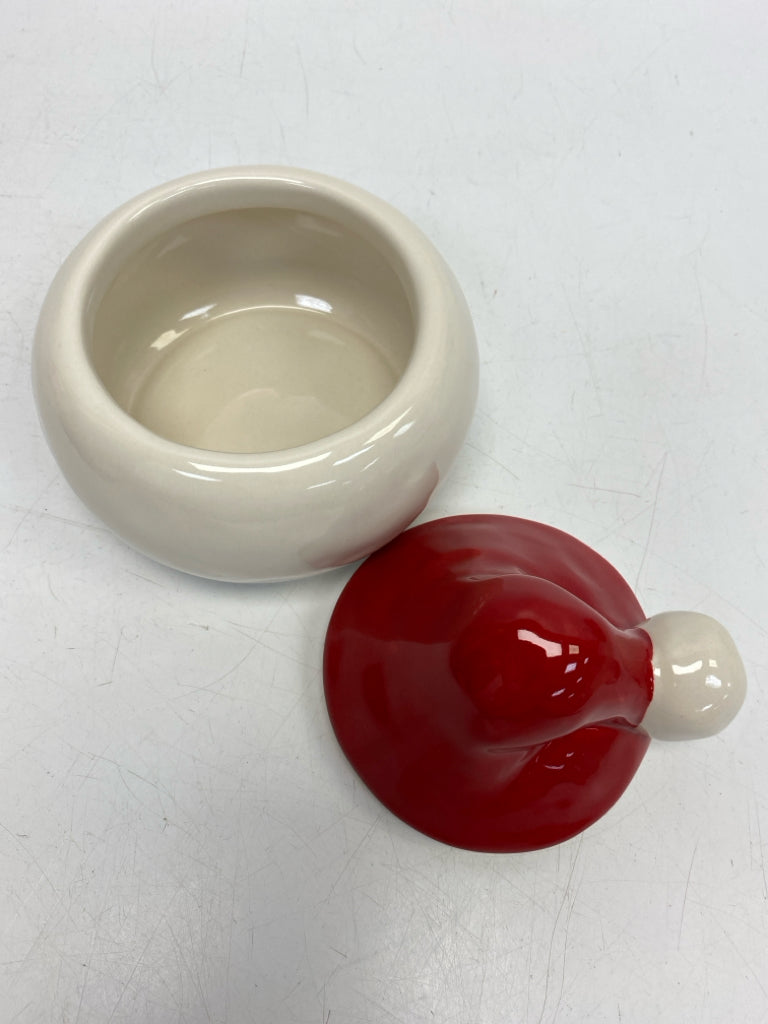 Pottery Barn Red White Ceramic Christmas