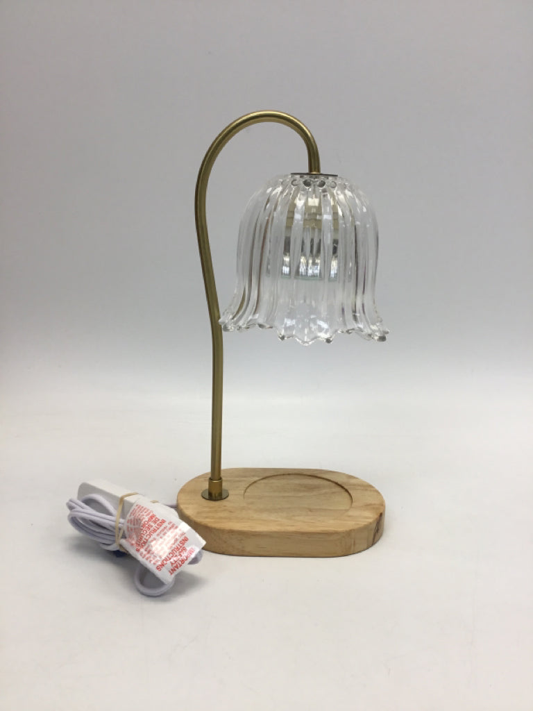Clear Natural Wood/Glass Candleholder(s)