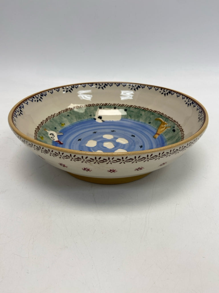 Cream Blue/Multi Pottery Bowl(s)