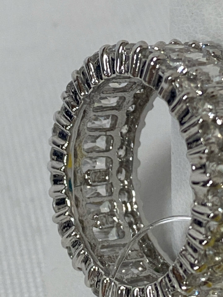 Silver Clear Jeweled Ring