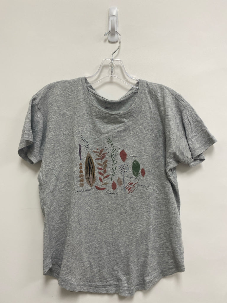 Anthropologie Size XS Gray Flowers Ladies Top