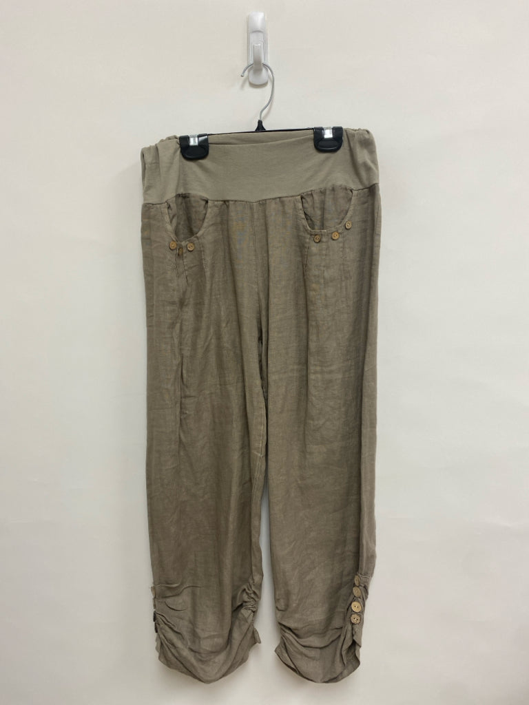 Size M Taupe Linen Ladies Pants