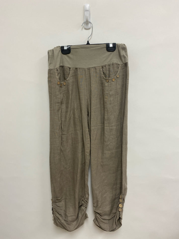 Size M Taupe Linen Ladies Pants