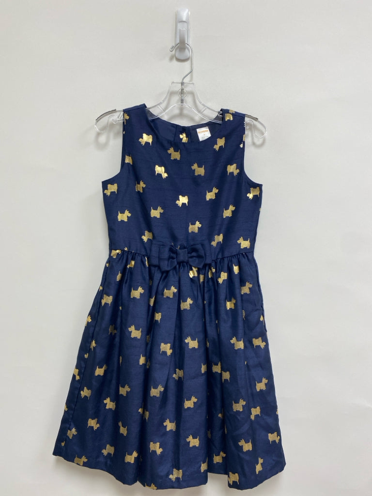 Gymboree SIZE 8 Navy Gold Color Dogs Sleeveless Girl&