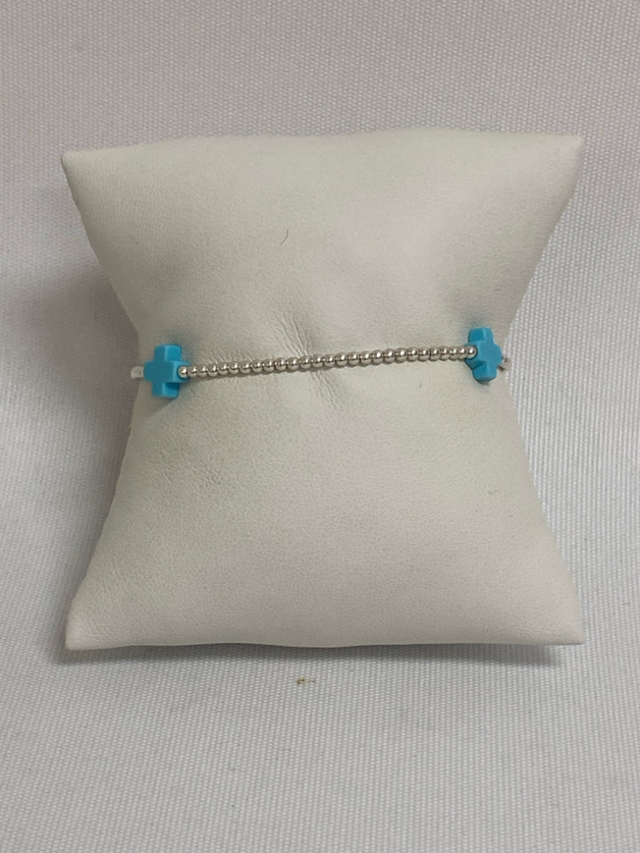 enewton Silver Turquoise Cross Bracelet