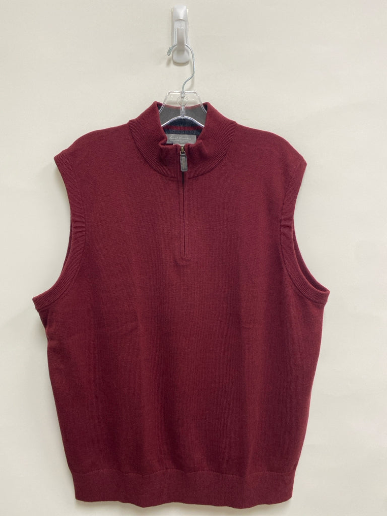 Cremieux Size L Burgundy Sleeveless Cotton Men&