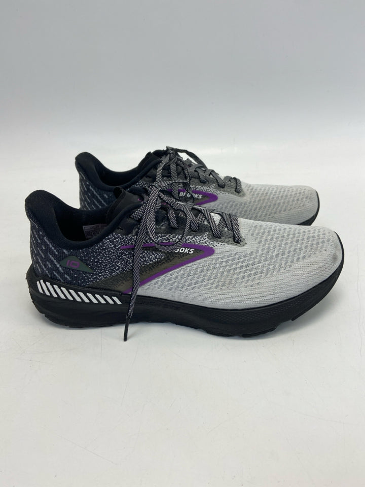 Brooks  Size 8.5 Gray Purple/Blk Lace-up Sneakers