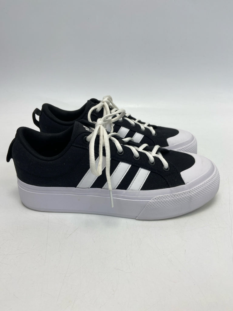 Adidas  Size 9.5 Black/White Lace-up Sneakers