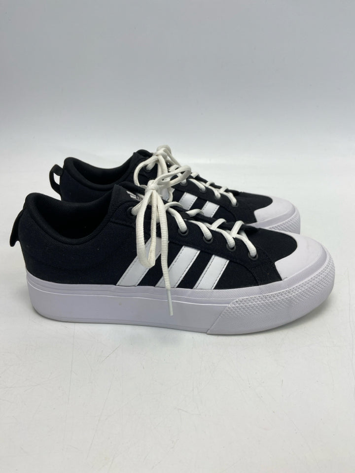Adidas  Size 9.5 Black/White Lace-up Sneakers