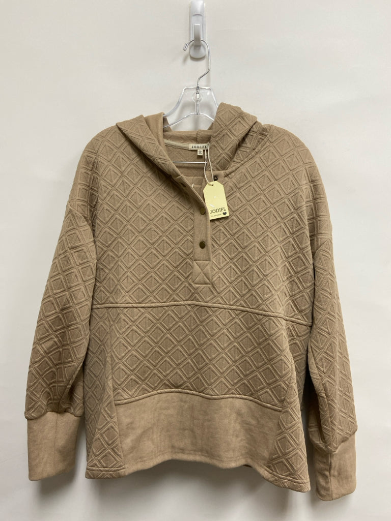 NWT Jodifl Size L Beige Texture Hooded Ladies Lounge 2 pc