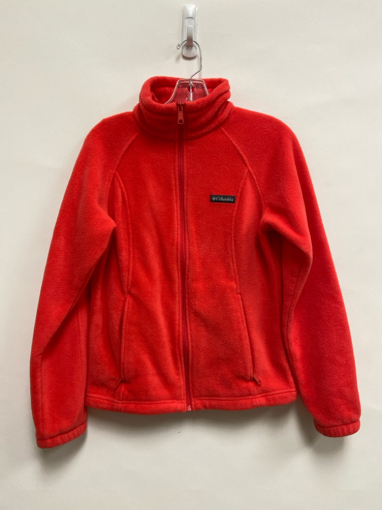 Columbia Size M Neon Orange Zip Down Fleece Ladies Jacket