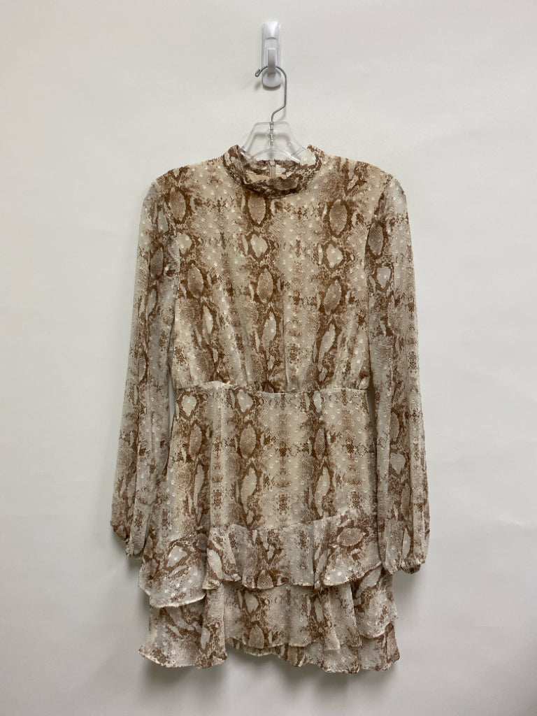Sadie &amp; Sage Size S White Brown Snake Print Ladies Dress