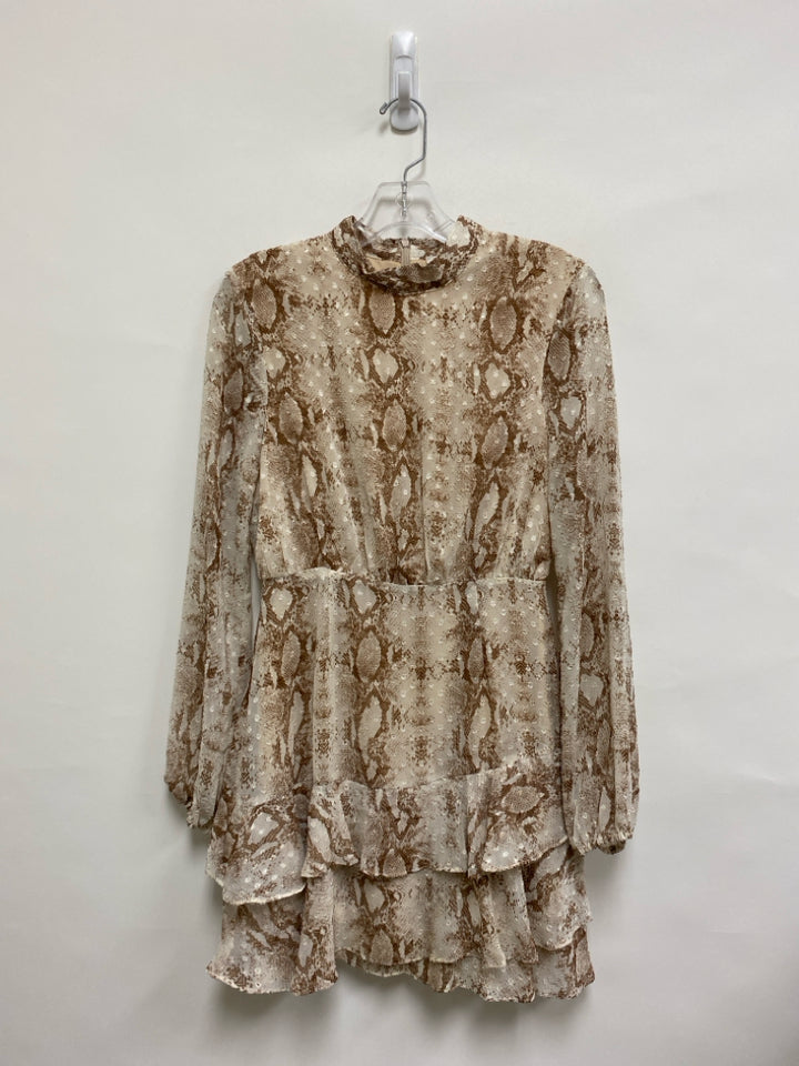 Sadie &amp; Sage Size S White Brown Snake Print Ladies Dress