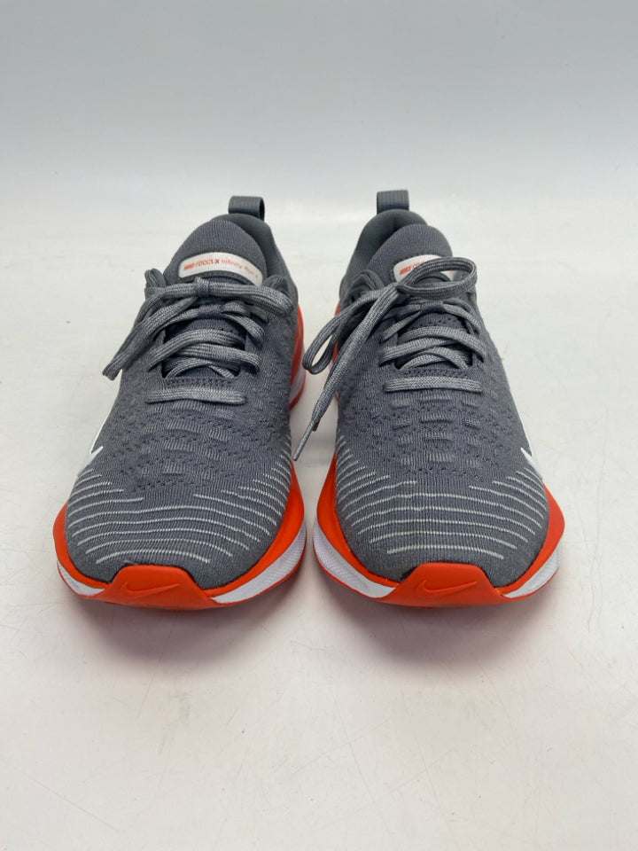Nike US Shoe Size 8.5 Gray Orange Lace-up Sneakers