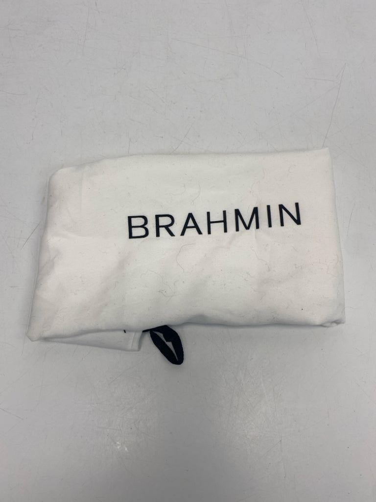 Brahmin White Dark Blue Stripe(s) Handbag