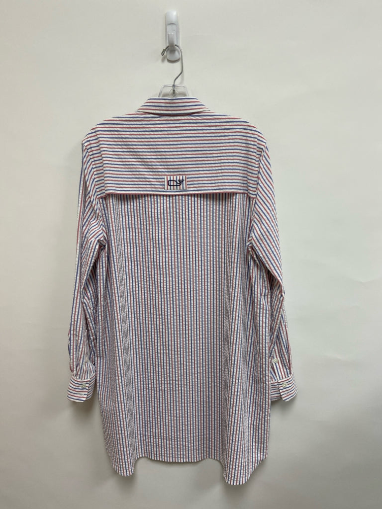 NWT Vineyard Vines  SIZE  16 Red/White Blue Stripes Seersucker Plus Size Dress