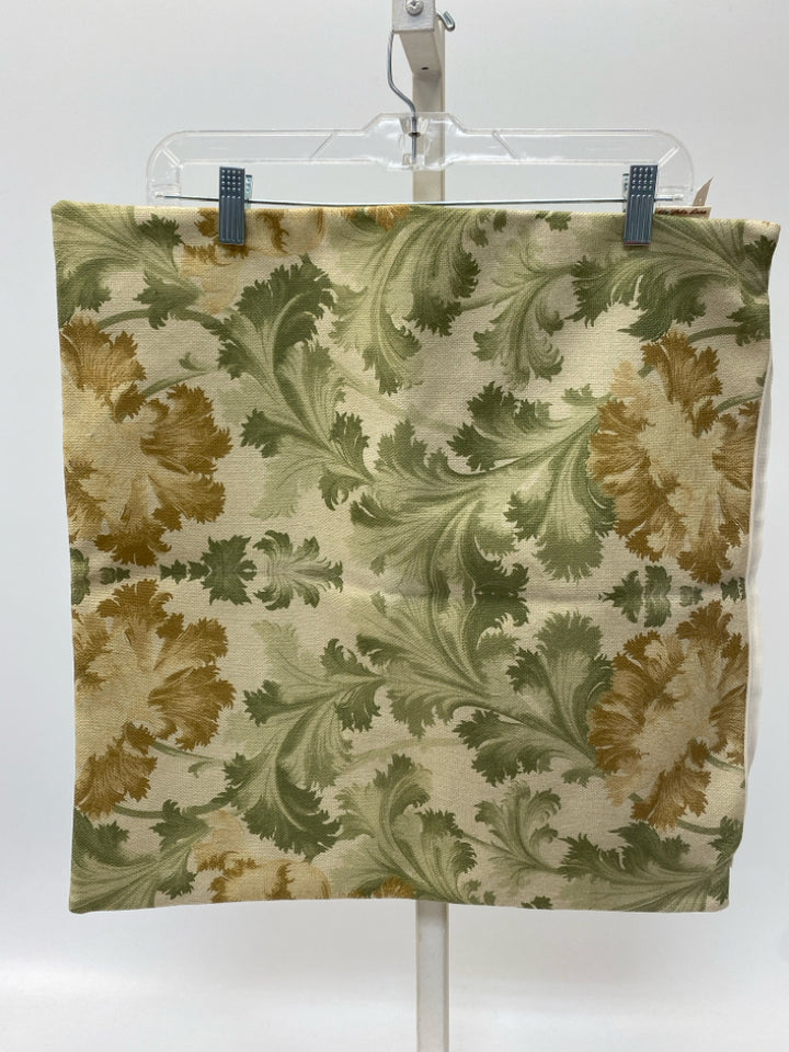 Cream Green/Gold Acanthus Pillow Cover