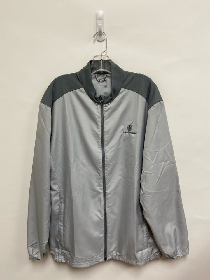 Adidas Size L Gray Zip Down Men&