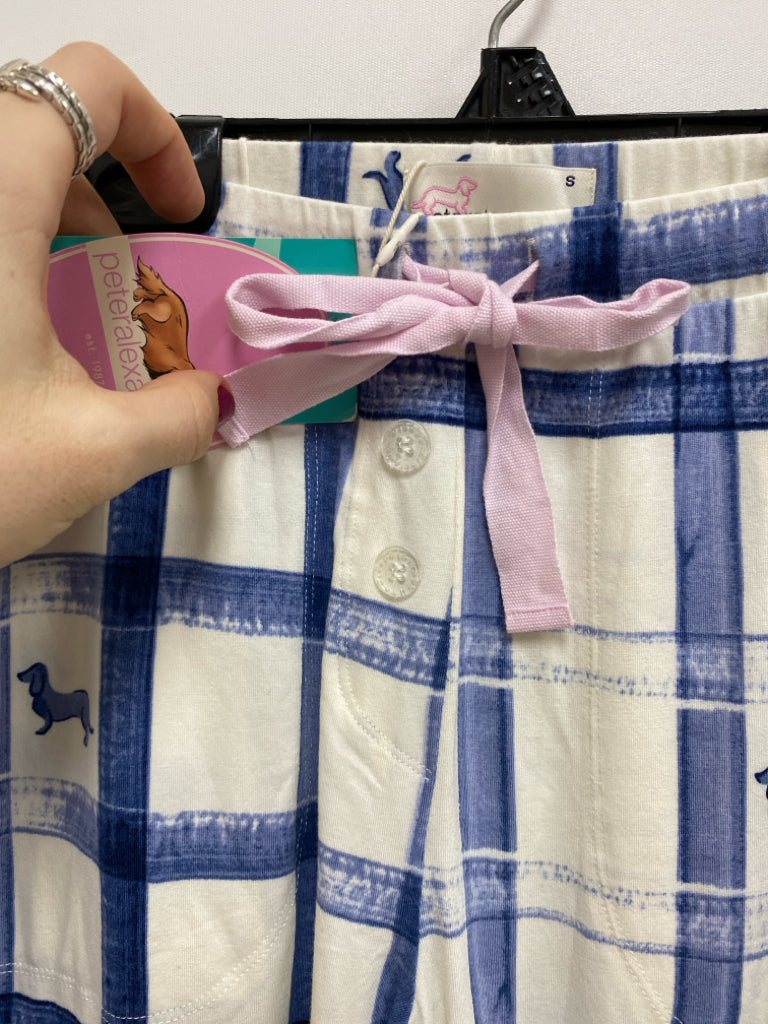 NWT Peter Alexander Size S White Blue Dogs Ladies Pajama
