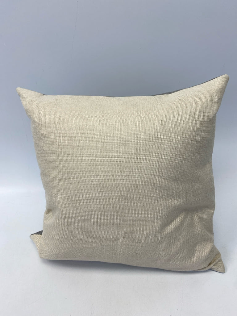 Gray Cream Flowers Pillow
