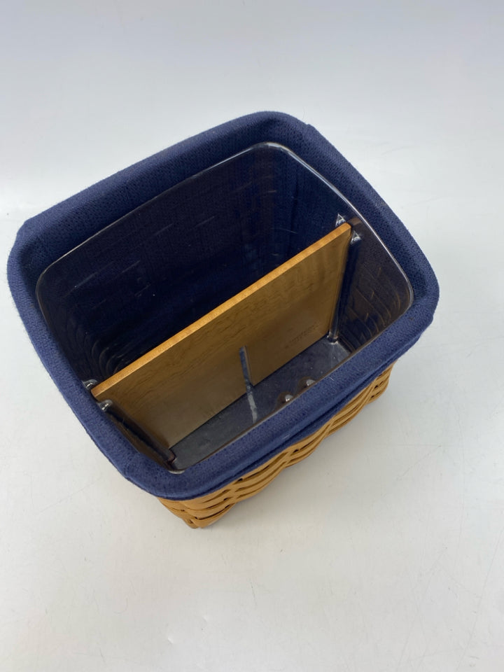 Longaberger Brown Navy Woven Wood Basket