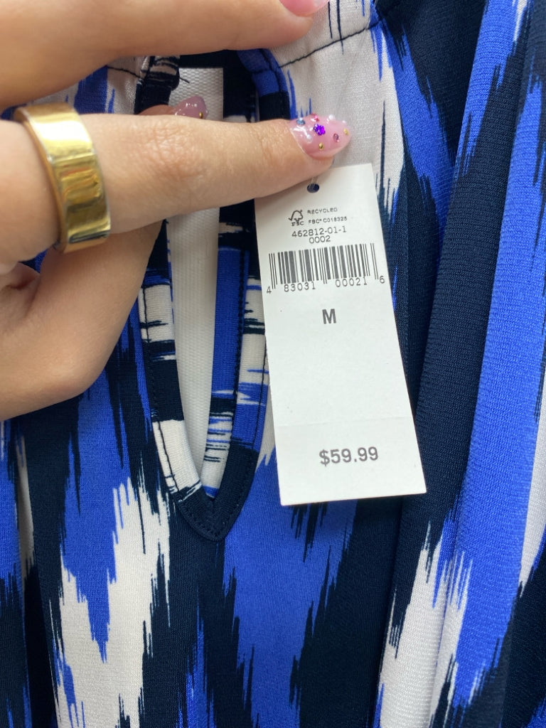 NWT Banana Republic Size M Navy/Blue White Sleeveless Ladies Dress