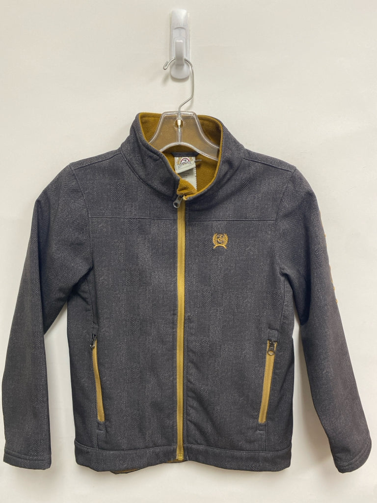 Cinch Jeans SIZE 10 Gray/Blk Yellow Embroidered Zip Down Boy&