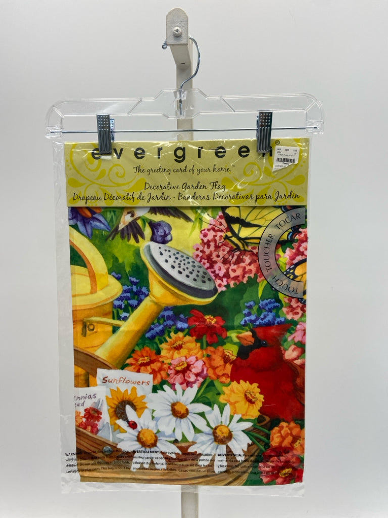 NEW Evergreen Yellow Multi Color Flowers Decorative Flag