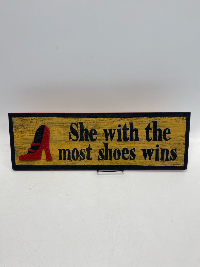 Brown Black/Red Words Wood Wall Hanging