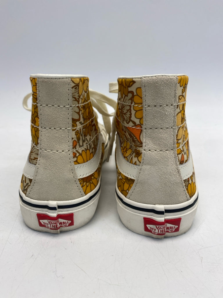 Vans US Shoe Size 10 Yellow Tan Floral Sneakers
