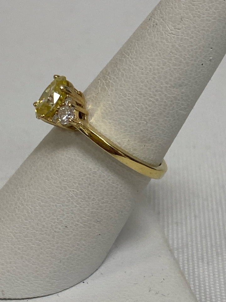 Gold Green Jeweled Ring