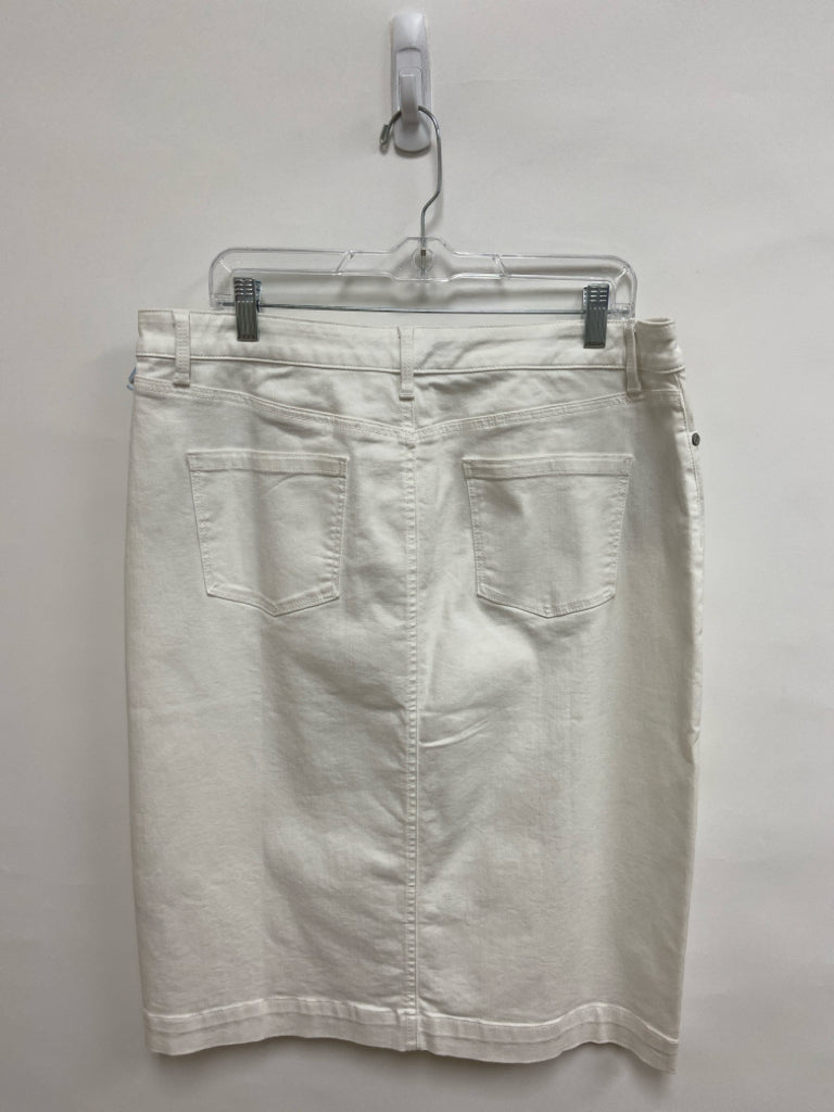 NWT Talbots  SIZE  16 White Denim Plus Size Skirt