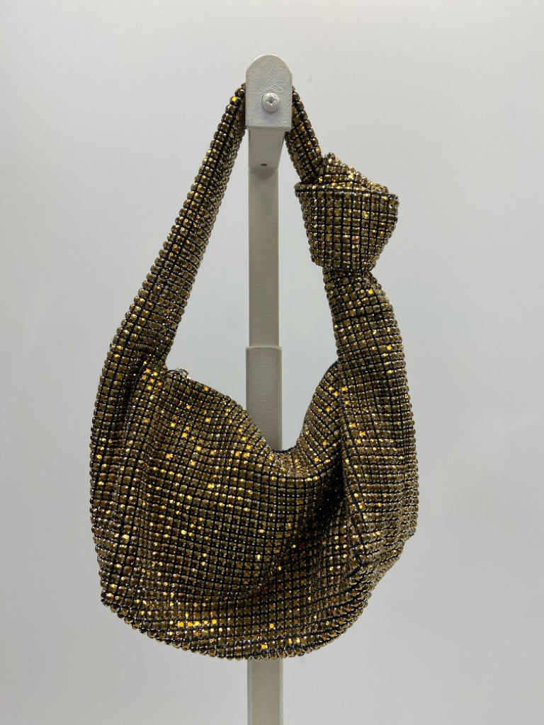 Gold Iridescent Rhinestone(s) Handbag